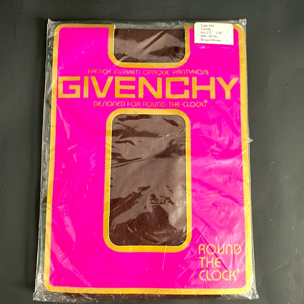 Givenchy Opaque Round the Clock Panty Hose - Deepest Brown - New with Tags